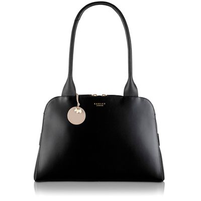 Medium black leather 'Millbank' zipped tote bag